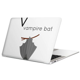MacBook 用 スキンシール マックブック 13インチ 〜 16インチ MacBook Pro / MacBook Air 各種対応 ノートパソコン カバー ケース フィルム ステッカー アクセサリー 保護 019955 動物 アルファベット V vampire bat