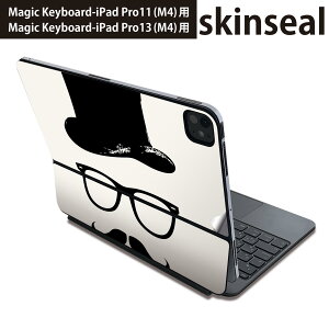 マジックキーボード 用 スキンシール 11インチ 13インチ iPad Pro11(M4) iPad Pro13(M4)用 2024年発売 第5世代 Magic Keyboard 対応 前面 背面 保護シール 人気 ひげ おっさん 001589