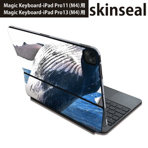 マジックキーボード 用 スキンシール 11インチ 13インチ iPad Pro11(M4) iPad Pro13(M4)用 2024年発売 第5世代 Magic Keyboard 対応 前面 背面 保護シール 人気 くじら 写真 海 023966