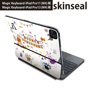 �}�W�b�N�L�[�{�[�h �p �X�L���V�[�� 11�C���` 13�C���` iPad Pro11(M4) iPad Pro13(M4)�p 2024�N���� ��5���� Magic Keyboard �Ή� �O�� �w�� �ی�V�[�� �l�C �L cat�@Halloween 026123