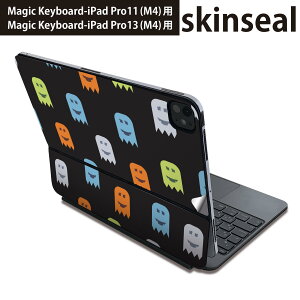 マジックキーボード 用 スキンシール 11インチ 13インチ iPad Pro11(M4) iPad Pro13(M4)用 2024年発売 第5世代 Magic Keyboard 対応 前面 背面 保護シール 人気 おばけ カラフル 006448