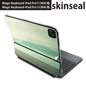 マジックキーボード 用 スキンシール 11インチ 13インチ iPad Pro11(M4) iPad Pro13(M4)用 2024年発売 第5世代 Magic Keyboard 対応 前面 背面 保護シール 人気 写真 空 海 砂浜 008671