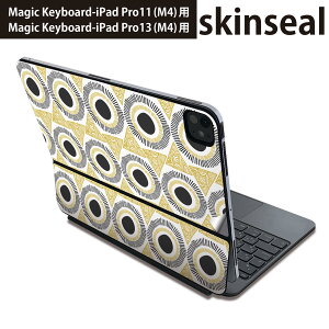 マジックキーボード 用 スキンシール 11インチ 13インチ iPad Pro11(M4) iPad Pro13(M4)用 2024年発売 第5世代 Magic Keyboard 対応 前面 背面 保護シール 人気 アジアン 黄色 黒 010377