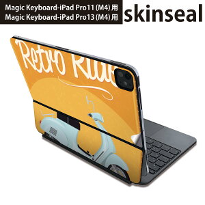 マジックキーボード 用 スキンシール 11インチ 13インチ iPad Pro11(M4) iPad Pro13(M4)用 2024年発売 第5世代 Magic Keyboard 対応 前面 背面 保護シール 人気 バイク 乗り物 レトロ 011048
