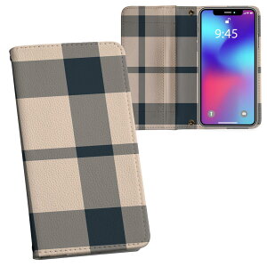 AQUOS wish5 用 SH-52F / SH-M32 共通対応 内側プリント sh52f 対応 ケース カバー 手帳型 マグネット式 ピタッと閉まる レザーケース カード収納 ポケット 004337 チェック 黒