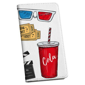 ZenFone Go ZB551KL simfree SIMフリー 手帳型 スマホ カバー レザー ケース 手帳タイプ フリップ ダイアリー 二つ折り 革 014267 映画 ポップコーン