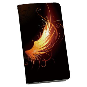 らくらくスマートフォン F-53E 用 手帳型ケース カバー 手帳型 f53e マグネット式 ピタッと閉まる レザーケース sh53e カード収納 ポケット igcase 000439 羽 オレンジ