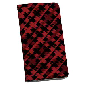Xperia 1 VII SO-51F 用 エクスペリア SO-51F / SOG15 / QX-FS44 / 共通対応カバー 手帳型 マグネット式 ピタッと閉まる レザーケース カード収納 ポケット igcase 000892 チェック 赤
