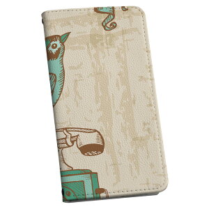 AQUOS wish3 SH-53D A302SH SH-M25 用 ケース カバー 手帳型 マグネット式 ピタッと閉まる レザーケース sh53d カード収納 ポケット 001199 レトロ 鳥 電話