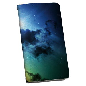 Xperia 10 II SOV43 エクスペリア テン マークツー Xperia10 専用 ケース カバー 手帳型 マグネット式 ピタッと閉まる レザーケース カード収納 ポケット igcase 003445 宇宙 空 カラフル