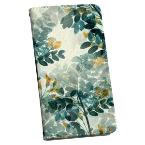 Xperia 10 VI 用 ケース カバー 手帳型 SO-52E / SOG14 / A402SO / 共通対応 マグネット式 ピタッと閉まる レザーケース カード収納 ポケット igcase 023936 花 葉っぱ 模様