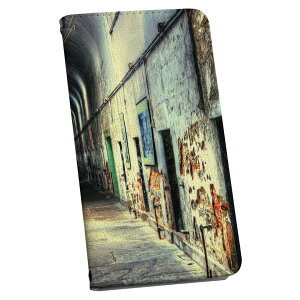 Xperia 10 III エクスペリア SO-52B SOG04 共通対応 専用 ケース カバー 手帳型 マグネット式 ピタッと閉まる レザーケース so52b カード収納 ポケット igcase 023997 建物 廃墟