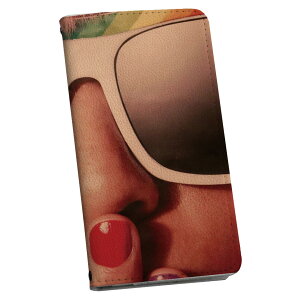 Xperia 10 II SO-41A / SOV43 共通対応 専用 ケース カバー 手帳型 マグネット式 ピタッと閉まる レザーケース so41a カード収納 ポケット igcase 026044 サングラス ファッション レトロ 女性