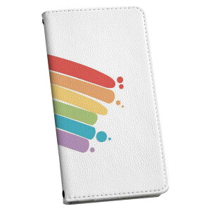 らくらくスマートフォン a A401FC 用 ケース カバー 手帳型 マグネット式 ピタッと閉まる レザーケース a401fc カード収納 ポケット igcase 031852 虹 カラフル