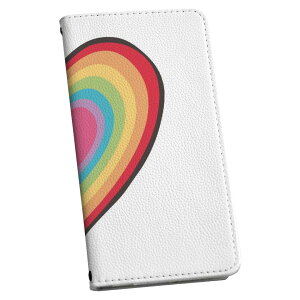 らくらくスマートフォン a A401FC 用 ケース カバー 手帳型 マグネット式 ピタッと閉まる レザーケース a401fc カード収納 ポケット igcase 031883 ハート マーク カラフル