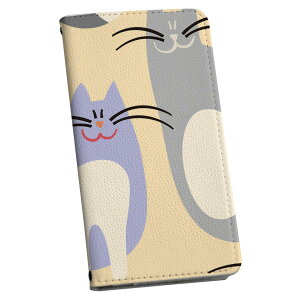 らくらくスマートフォン a A401FC 用 ケース カバー 手帳型 マグネット式 ピタッと閉まる レザーケース a401fc カード収納 ポケット igcase 004344 猫 キャラクター