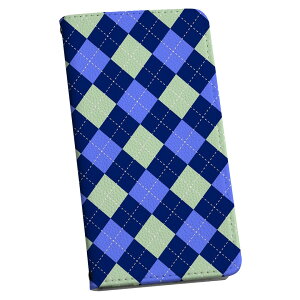 らくらくスマートフォン F-52B 専用 ケース カバー 手帳型 マグネット式 ピタッと閉まる レザーケース f52b カード収納 ポケット igcase 004727 チェック 青 模様