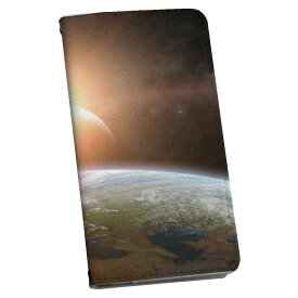 LGV33 Qua phone PX キュア フォン lgv33 専用 ケース カバー 手帳型 マグネット式 ピタッと閉まる レザーケース カード収納 ポケット igcase 006115 宇宙　地球　太陽