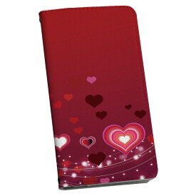 LGV33 Qua phone PX キュア フォン lgv33 専用 ケース カバー 手帳型 マグネット式 ピタッと閉まる レザーケース カード収納 ポケット igcase 006777 ハート　赤　レッド