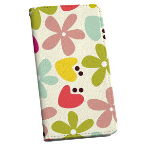 AQUOS R10 用 スマホカバー SH-51F / A501SH / SH-M31 共通対応 エクスペリア 手帳型 マグネット式 ピタッと閉まる レザーケース カード収納 ポケット igcase 007593 花  カラフル 模様