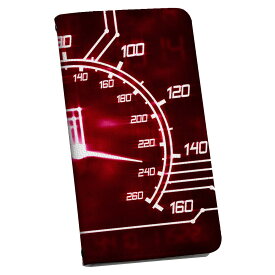 シンプルスマホ5 専用 ケース カバー A001SH 専用 ケース カバー 手帳型 マグネット式 ピタッと閉まる レザーケース カード収納 ポケット igcase 007744 メーター　赤　レッド