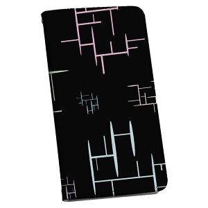 Xperia 10 II SOV43 エクスペリア テン マークツー Xperia10 専用 ケース カバー 手帳型 マグネット式 ピタッと閉まる レザーケース カード収納 ポケット igcase 008501 黒 ブラック パステル 模様