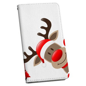 Xperia 10 II SO-41A / SOV43 共通対応 専用 ケース カバー 手帳型 マグネット式 ピタッと閉まる レザーケース so41a カード収納 ポケット igcase 009949 クリスマス サンタ キャラクター