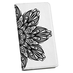 Xperia 1 VI 用 ケース カバー 手帳型 SO-51E / SOG13 / A401SO 共通対応 マグネット式 so51e ピタッと閉まる レザーケース カード収納 ポケット igcase 010047 アジアン 模様 白 黒