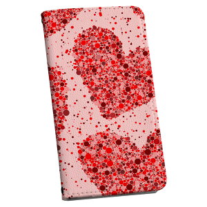 Xperia 1 VII SO-51F 用 エクスペリア SO-51F / SOG15 / QX-FS44 / 共通対応カバー 手帳型 マグネット式 ピタッと閉まる レザーケース カード収納 ポケット igcase 012532 ハート 赤 ドット