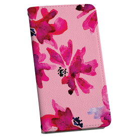 LG style2 L-01L エルジー スタイル ツー l01l専用 ケース カバー 手帳型 マグネット式 ピタッと閉まる レザーケース カード収納 ポケット igcase 012719 ピンク　花　花柄