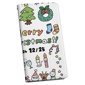 Xperia 1 IV エクスペリア SO-51C / SOG06 / A201SO 共通対応 専用 ケース カバー 手帳型 so51c マグネット式 ピタッと閉まる レザーケース カード収納 ポケット igcase 013927 クリスマス サンタ トナカイ