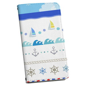 Xperia 10 II SO-41A / SOV43 共通対応 専用 ケース カバー 手帳型 マグネット式 ピタッと閉まる レザーケース so41a カード収納 ポケット igcase 014089 海 碇 ヨット