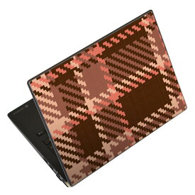 ノートパソコン スキンシール 17インチまで対応 汎用ステッカー 2枚セット LAVIE用 FMV用 LIFEBOOK用 Dynabook用 Lenovo用 Thinkbook用 IdeaPad用 HP用 Pavillon用 ENVY用 Elite用 Dell用 Vostro用 Inspiron用 VAIO用 004001 チェック　ブラウン　ピンク
