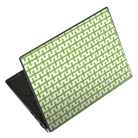 ノートパソコン スキンシール 17インチまで対応 汎用ステッカー 2枚セット LAVIE用 FMV用 LIFEBOOK用 Dynabook用 Lenovo用 Thinkbook用 IdeaPad用 HP用 Pavillon用 ENVY用 Elite用 Dell用 Vostro用 Inspiron用 VAIO用 006616 クローバー　模様
