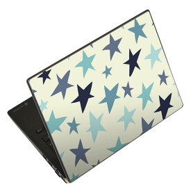 ノートパソコン スキンシール 17インチまで対応 汎用ステッカー 2枚セット LAVIE用 FMV用 LIFEBOOK用 Dynabook用 Lenovo用 Thinkbook用 IdeaPad用 HP用 Pavillon用 ENVY用 Elite用 Dell用 Vostro用 Inspiron用 VAIO用 006998 木目 星　スター　模様
