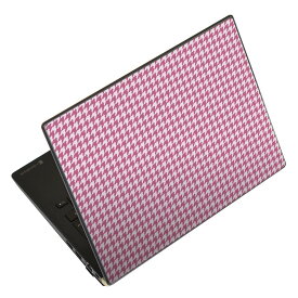 ノートパソコン スキンシール 17インチまで対応 汎用ステッカー 2枚セット LAVIE用 FMV用 LIFEBOOK用 Dynabook用 Lenovo用 Thinkbook用 IdeaPad用 HP用 Pavillon用 ENVY用 Elite用 Dell用 Vostro用 Inspiron用 VAIO用 012747 千鳥　柄　ピンク