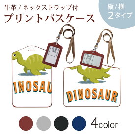 パスケース 定期入れ IC IDカード入れ グレー ブラック ブラウン ネックストラップ付 社員証入れ 通学 通勤 passcase 017550 ダイナソー　 ダイナソー　恐竜　Dinosaur