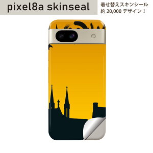 Pixel 8a �p �X�L���V�[�� pixel8a �S�ʃX�L���V�[�� �t�� �w�� ���� �X�e�b�J�[ �ی�V�[�� 2������ �n���E�B���@�R�E�����@Halloween�@026063