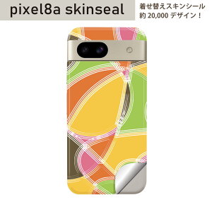 Pixel 8a �p �X�L���V�[�� pixel8a �S�ʃX�L���V�[�� �t�� �w�� ���� �X�e�b�J�[ �ی�V�[�� 2������ �΁@�I�����W�@�͗l�@005250