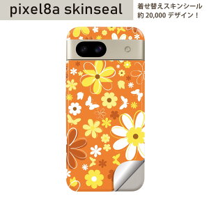 Pixel 8a �p �X�L���V�[�� pixel8a �S�ʃX�L���V�[�� �t�� �w�� ���� �X�e�b�J�[ �ی�V�[�� 2������ �ԁ@�@�I�����W�@�͗l�@007719