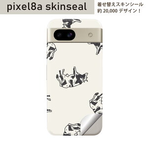 Pixel 8a 用 スキンシール pixel8a 全面スキンシール フル 背面 側面 ステッカー 保護シール 2枚入り うし 動物 白 黒 010713