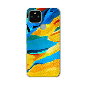 Google Pixel 5 専用ケース ハードケース softbank ソフトバンク igcase スマホカバー カバー ケース 012168 黄色 青 絵画