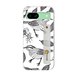 【送料無料】Pixel 8a 用 ハードケース スマホ ベルト付 スマホバンド 落下防止 シリコン スタンド機能付 リング スリム 背面 片手持ち カバー 携帯リング フィンガーリング 角度調整 006046 鳥