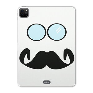 iPad Pro 11 第2世代 2020年版 用 ケース ソフト TPUケース A2228 A2068 A2230 対応 タブレットケース タブレットカバー 002559 ユニーク ひげ 眼鏡 イラスト