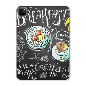 iPad Pro 11 第2世代 2020年版 用 ケース ソフト TPUケース A2228 A2068 A2230 対応 タブレットケース タブレットカバー 009616 カフェ おしゃれ 黒板