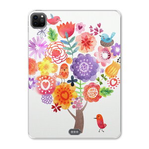 iPad Pro 11 第2世代 2020年版 用 ケース ソフト TPUケース A2228 A2068 A2230 対応 タブレットケース タブレットカバー 009645 フラワー 鳥 カラフル