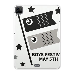 iPad Pro 12.9inch 2020発売モデル 第4世代 アイパッドプロ 12.9インチ タブレットケース タブレットカバー TPU ソフトケース A2229 A2069 A2232 A2233 017652 子供の日 こいのぼり 鯉のぼり モノトーン