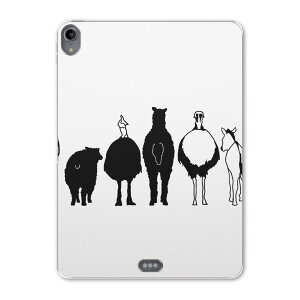 iPad Pro 12.9 第3世代 2019年版 用 ケース ソフト TPUケース A1876 A2014 A1895 対応 タブレットケース タブレットカバー 009664 動物 サファリ 白 黒