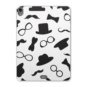 iPad Pro 12.9 第3世代 2019年版 用 ケース ソフト TPUケース A1876 A2014 A1895 対応 タブレットケース タブレットカバー 011355 帽子 めがね ひげ