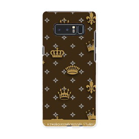 SC-01K Galaxy Note8 ギャラクシー ノートエイト sc01k docomo ドコモ スマホ カバー ケース スマホケース スマホカバー PC ハードケース 茶色　ブラウン　クラウン　王冠　模様 チェック・ボーダー 007906